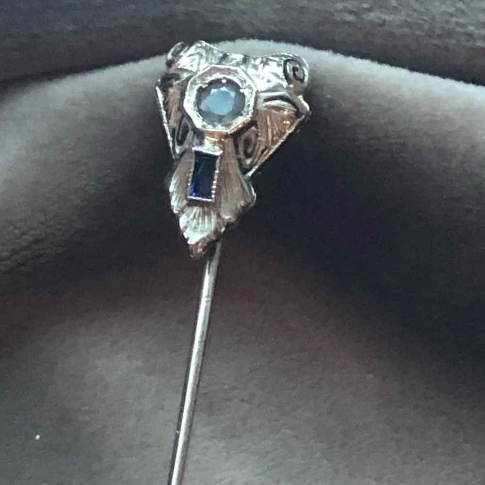 20k alexandrite Art Deco stick pin - Picture 3 of 11